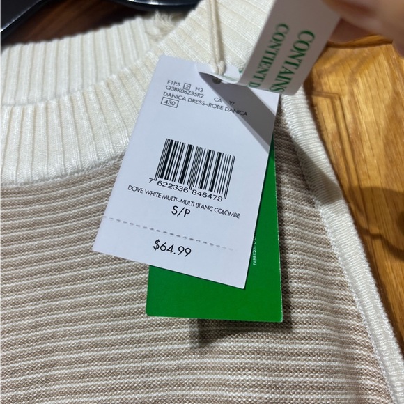 NWT Guess Danica Tan/Beige Midi Sheath Dress Halter Sleeveless Small Rayon - Picture 4 of 10